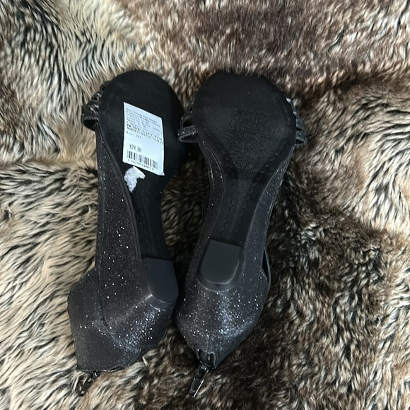 Charter Club Black Glitter Dress Sandal Wedges-NWT - Picture 13 of 15